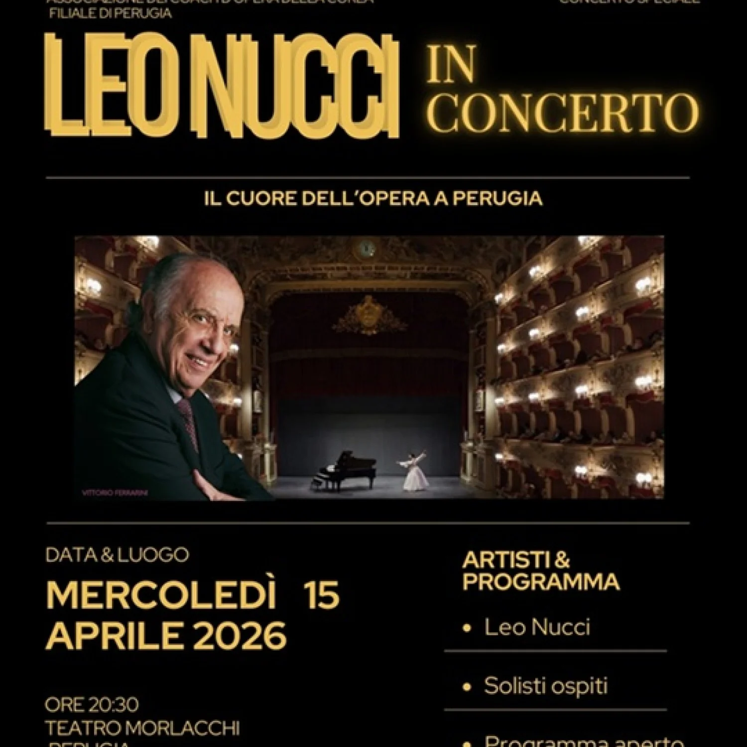 LEO NUCCI IN CONCERTO – Il cuore dell’Opera a Perugia LEO NUCCI IN CONCERTO – Il cuore dell’Opera a Perugia